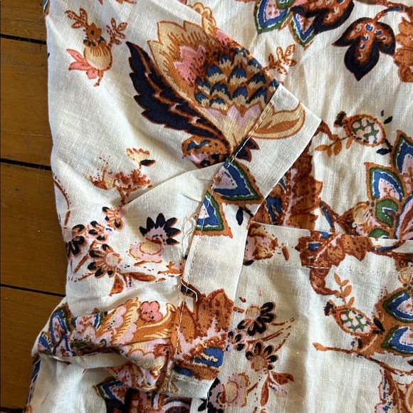 EUC RACHEL Rachel Roy Cream and rust Brown Floral cropped Top - Picture 6 of 11